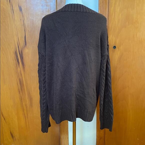 Brown Cable Knit Sweater Well Worn in the right way. Boho to Preppy, Casual Fall - Picture 3 of 5